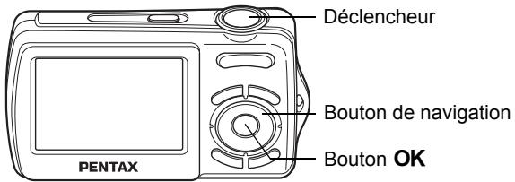 Déclencheur Bouton de navigation Bouton OK PENTAX