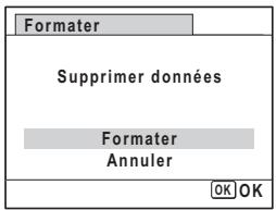 Formater Supprimer données Formater Annuler OK OK