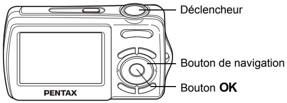 Déclencheur Bouton de navigation Bouton OK PENTAX