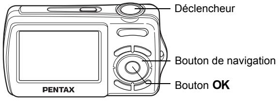 Déclencheur Bouton de navigation Bouton OK PENTAX