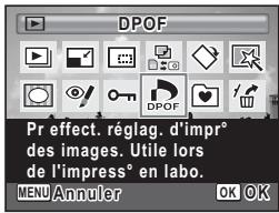 Pr effect. réglag. d'impr° des images. Utile lors de l'impress° en labo. MENU Annuler OK OK