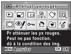 Atténuat® yx rouges Pr atténuer les yx rouges. Peut ne pas fonction. dû à la condition des img. MENU Annuler OK OK