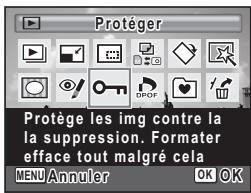 Protéger Protège les img contre la la suppression. Formater efface tout malgré cela MENU Annuler OK OK