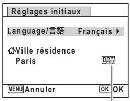 Réglages initiaux Language/言語 Français ► Ville résidence Paris MENU Annuler OK OK