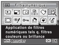 Filtre numérique Application de filtres numériques tels q. filtres couleurs ou brillance MENU Annuler OK OK