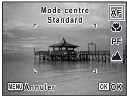 Mode centre Standard AF PF MENU Annuler OK OK