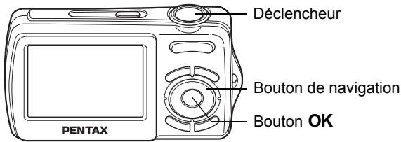 Déclencheur Bouton de navigation Bouton OK PENTAX