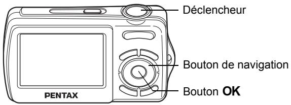 Déclencheur Bouton de navigation Bouton OK PENTAX