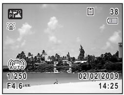 PENTAX OPTIO E70 - Pressez le déclencheur à mi-course. - 1