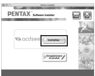 PENTAX Software Installer Back Exit acdsee Installer Enregistrement du produit