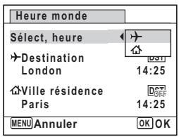 Heure monde Select, heure Destination London 14:25 Ville résidence Paris 14:25 MENU Annuler OK OK