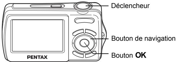 Déclencheur Bouton de navigation Bouton OK PENTAX