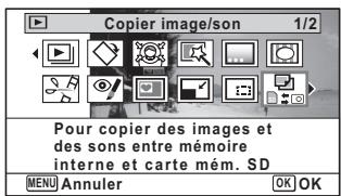 PENTAX OPTIO I-10 - Aidez-vous du bouton de navigation (  ) pour selectionner (Copier image/son). - 1