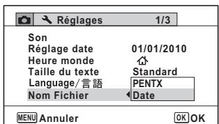 PENTAX OPTIO I-10 - Changement du système de dénomination du dossier - 4