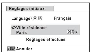 PENTAX OPTIO I-10 - Réglage de la ville de résidence et de l'horaire d'été - 1