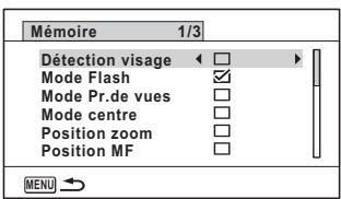 PENTAX OPTIO I-10 - Sauvegarde des réglages (Mémoire) - 1