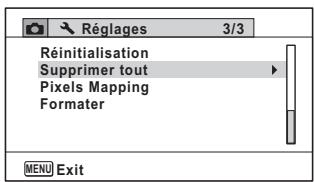 PENTAX OPTIO I-10 - Utilisez le bouton de navigation ( ) pour selectionner [Supprimer tout]. - 1