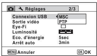 PENTAX OPTIO I-10 - Réglage du mode de connexion USB - 2