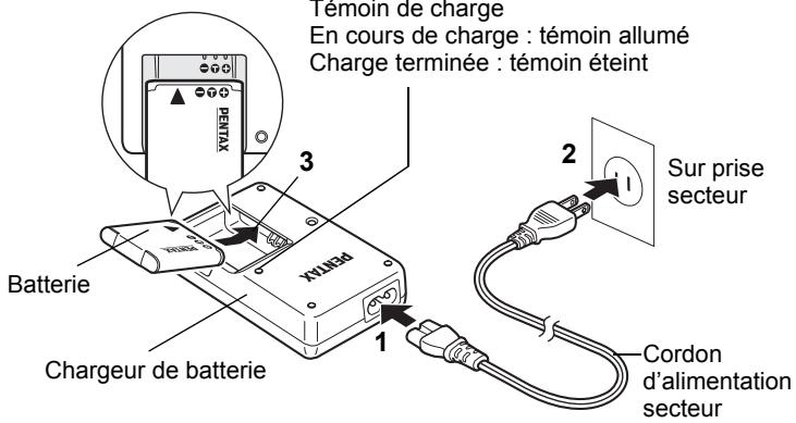 PENTAX OPTIO I-10 - Charge de la batterie - 1
