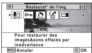 PENTAX OPTIO I-10 - Utilisez le bouton de navigation (▲▼▲▶) pour selectionner (Restaurant° de l'img). - 1