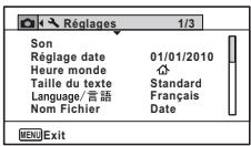 PENTAX OPTIO I-10 - Utilisations des menus - 6