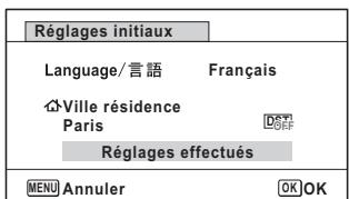 PENTAX OPTIO I-10 - Appuyez deux fois sur le bouton de navigation () pour selectionner [Réglages effectués]. - 1