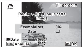 PENTAX OPTIO I-10 - Utilisez le bouton de navigation ( ) pour selectionner le nombre d'exemplaires. - 1