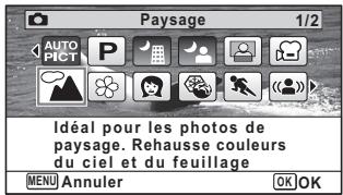 PENTAX OPTIO I-10 - Utilisez le bouton de navigation (  ) pour selectionner un mode scene. - 1