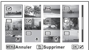 PENTAX OPTIO I-10 - Suppression d/images et de fichiers son sélectionnés - 5