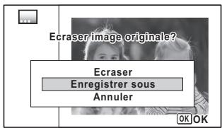 PENTAX OPTIO I-10 - Utilisez le bouton de navigation ( ) pour selectionner [Ecraser] ou [Enregistrer sous]. - 1