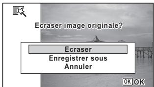 PENTAX OPTIO I-10 - Utilisez le bouton de navigation ( ) pour selectionner [Ecraser] ou [Enregistrer sous]. - 1
