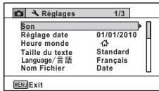 PENTAX OPTIO I-10 - Utilisations des menus - 10