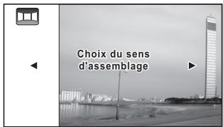 PENTAX OPTIO I-10 - Utilisez le bouton de navigation (▲▶) pour désir la direction dans laquelle les images seront assemblées. - 1