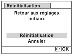 Réinitialisation Retour aux réglages initiaux Réinitialisation Annuler OK OK