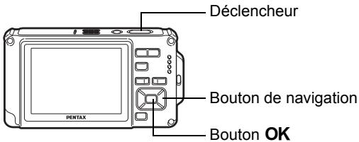 Déclencheur Bouton de navigation Bouton OK PENTAX