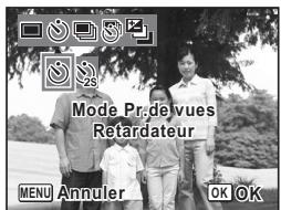 Mode Pr.deivues Retardateur MENU Annuler OK OK