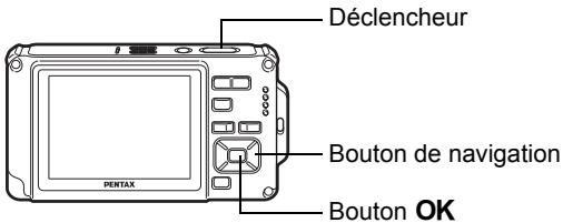 Déclencheur Bouton de navigation Bouton OK PENTAX