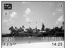 PENTAX OPTIO W80 - Appuyez sur le déclencheur à mi-course. - 1