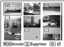 PENTAX OPTIO W80 - Suppression d'images et de fichiers son sélectionnés - 4