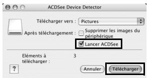 ACDSee Device Detector Télécharger vers : Pictures Après téléchargement : Supprimer les images du périphérique Lancer ACDSee Éléments à 3 télécharger : Annuler Télécharger
