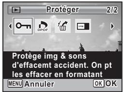 Protéger 2/2 Protège img & sons d'effacemt accident. On pt les effacer en formatant MENU Annuler OK OK