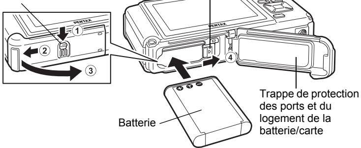 POTRLEX 1 2 3 4 Batterie Trappe de protection des ports et du logement de la batterie/carte