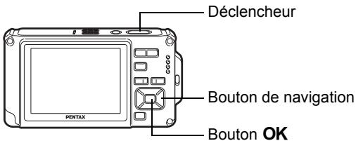 Déclencheur Bouton de navigation Bouton OK PENTAX
