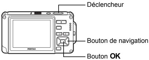 Déclencheur Bouton de navigation Bouton OK PENTAX