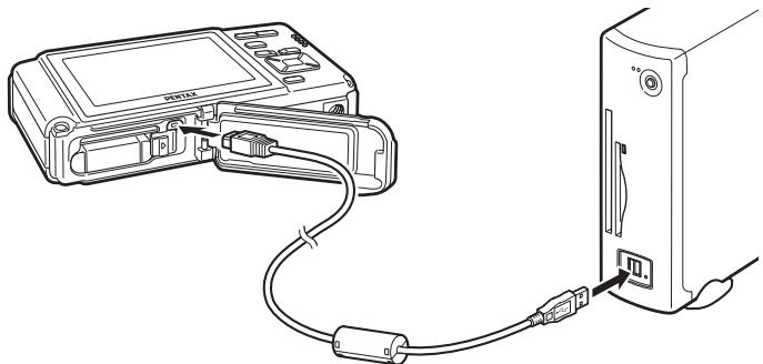 PENTAX OPTIO W80 - Raccordement de l'appareil à l'ordinateur PC Windows - 1