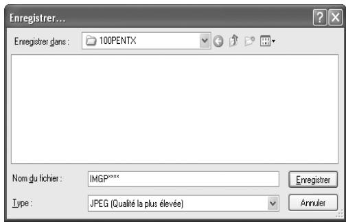 PENTAX PHOTO BROWSER - Sélectionnez la commande [Enregistrer] dans le menu [Fichier] ou cliquez sur l'icône de la barre d'outils. - 1