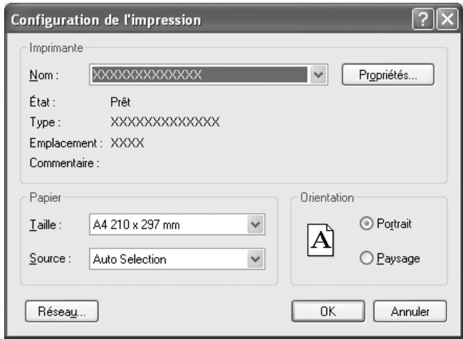 PENTAX PHOTO BROWSER - - Utilisation de la boîte de dialogue [Configuration de l'impression] - 2