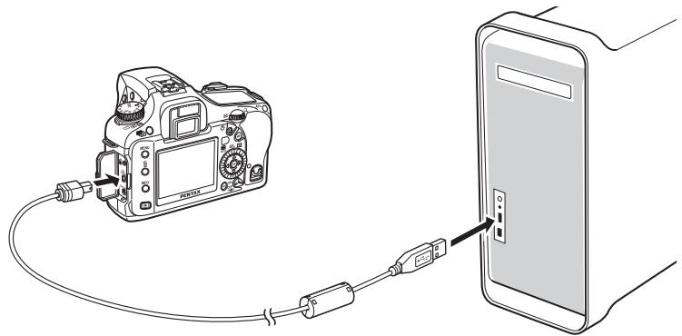 PENTAX PHOTO BROWSER - Raccordement de l'appareil et de l'ordinateur Macintosh - 1