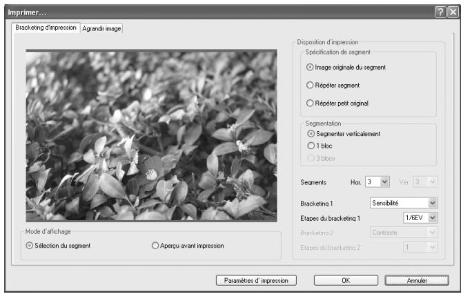 PENTAX PHOTO BROWSER - Onglet [Bracketing d'impression] - 1