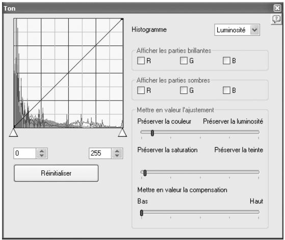 PENTAX PHOTO BROWSER - - Réglage de la courbe des tons/de l'histogramme - 1